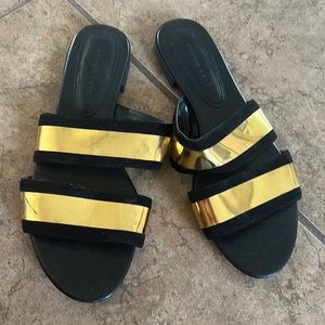 Zara Black and Gold Sandals size40
